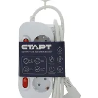 Удлинитель СТАРТ,3 розетки,1,5 м, 16А, ПВС 3*1 мм2, с з/з, инд. кнопки вкл, IP 20