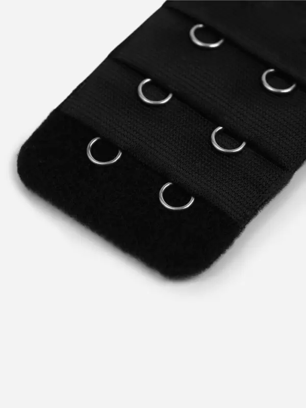 Застёжка для бюстгальтера, удлинитель, 3 ряда 2 крючка, 3.2&times;5 см, чёрная