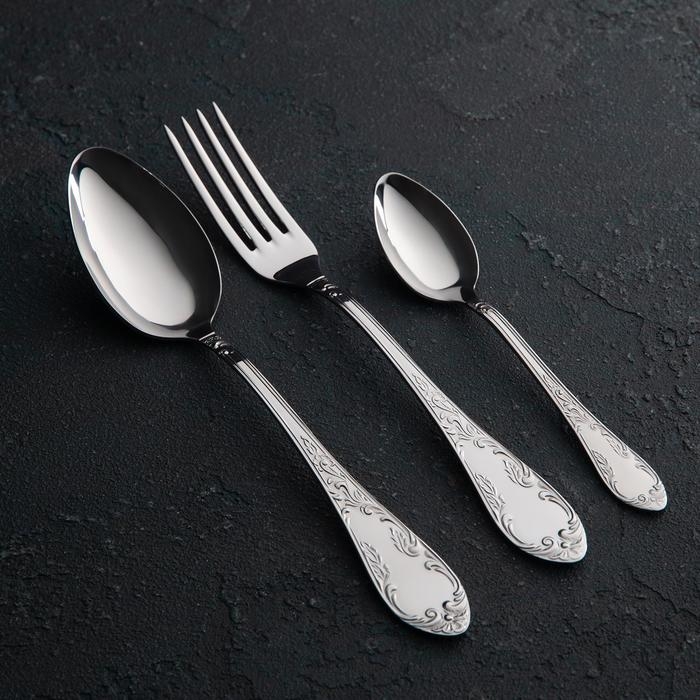 Набор столовых приборов &laquo;Посольский&raquo;, 18 предметов, картонная коробка, цвет серебряный