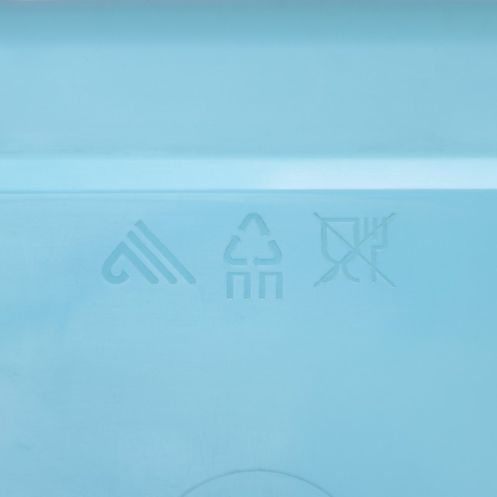 Корзина бельевая с крышкой &laquo;Виолетта&raquo;, 30 л, 37&times;25&times;48 см, цвет голубой