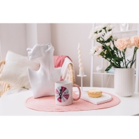 Кружка керамическая Доляна Twist, 350 мл, 12&times;8&times;9,5 см, цвет белый