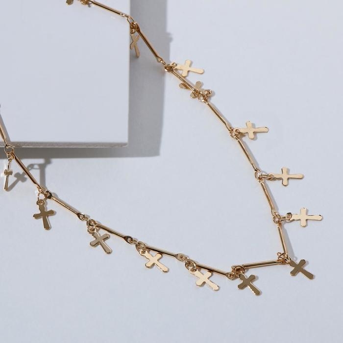 Чокер &laquo;Металлика&raquo; крестики, цвет золото, L=30 см