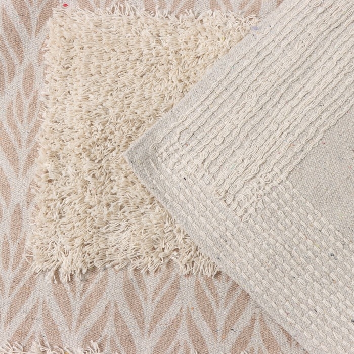 Коврик для дома Доляна &laquo;Листья&raquo;, 50&times;80 см, цвет бежевый