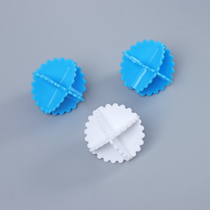 Шарики для стирки белья Доляна, d=4,5 см, 3 шт, цвет МИКС