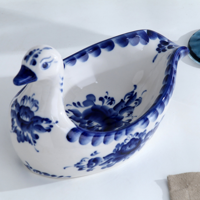 Подставка под половник &laquo;Уточка&raquo;, 13х21 см, гжель