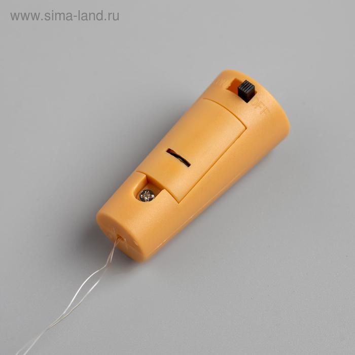 Гирлянда &laquo;Нить&raquo; 1 м роса с пробкой, IP20, серебристая нить, 10 LED, батарейки LR44х3 (в комплекте), свечение синее