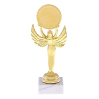 Наградная фигура &laquo;Ника с шаром&raquo;, подставка камень белая, 18 х 7 х 5 см.