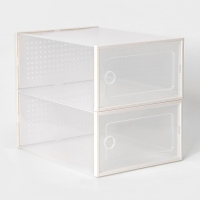 Коробка для хранения обуви с дверцей Доляна Middle size, 24&times;33&times;14 см, 2 шт