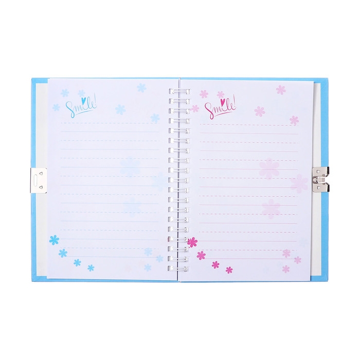 Записная книжка подарочная, 45 листов, линия, на замке, на гребне, Лапки (17,8х13см)