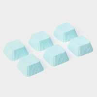 Набор форм для выпечки Доляна &laquo;Риб.Квадрат&raquo;, силикон, 7&times;3,5 см, 6 шт, цвет мятный