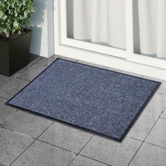 Коврик придверный влаговпитывающий, ребристый, &laquo;Стандарт&raquo;, 60&times;90 см, цвет серый