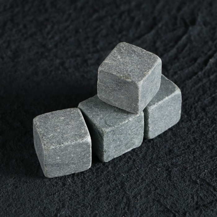 Камни для виски в деревянной шкатулке &laquo;Мужик 100%&raquo;, 4 шт