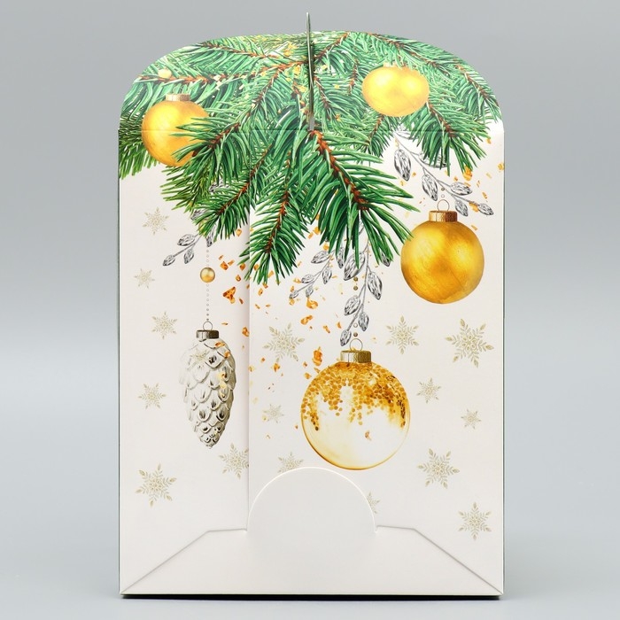 Складная коробка под маленький торт &laquo;С Новым годом&raquo;, шары, 15 х 15 х 18 см, Новый год