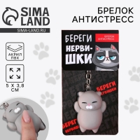 Брелок мялка для ключей &laquo;Береги нервишки&raquo; 5 х 3,8 см