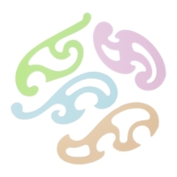 Набор лекал 4 штуки Calligrata, прозрачные, цветные, МИКС