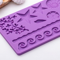 Молд Доляна &laquo;Морской узор&raquo;, силикон, 19&times;12 см, цвет МИКС