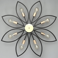 Люстра 2138/8 E27 40Вт черно-золотой 80х80х20 см BayerLux