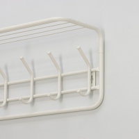 Вешалка настенная с полкой, 60&times;22&times;26,5 см, цвет белый