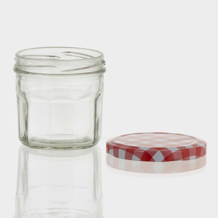 Банка стеклянная для хранения сыпучих продуктов &laquo;Домашний очаг&raquo;, 150 мл, 7,5&times;6,7 см, с металлической крышкой, цвет МИКС