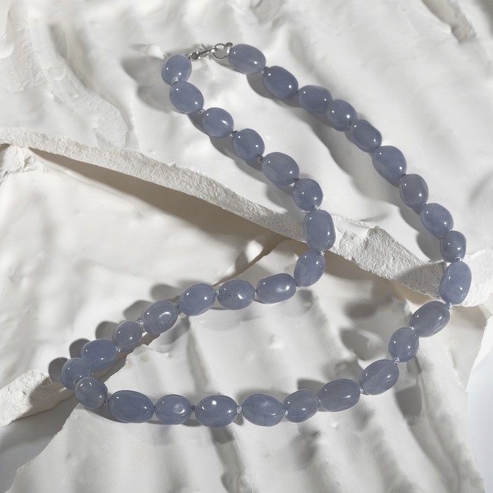 Бусы галтовка через узел &laquo;Кварц &raquo; окрашенный, цвет серый, 45см