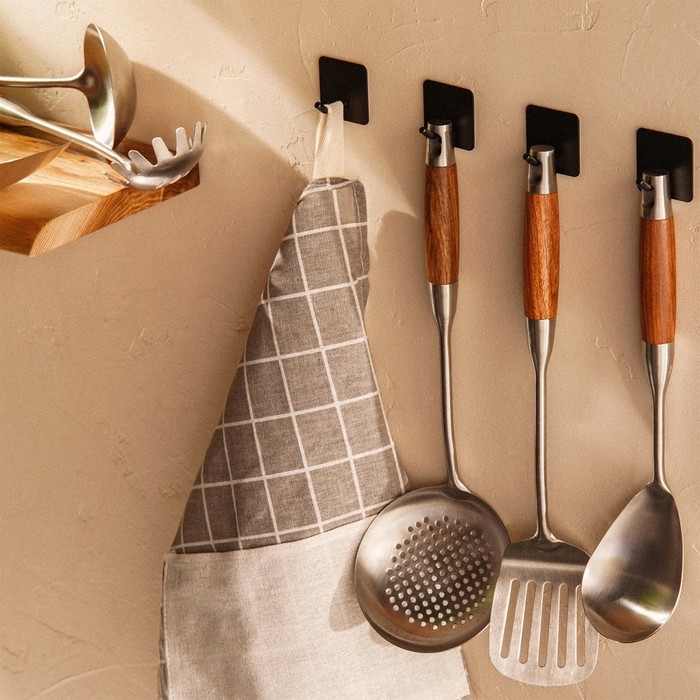 Лопатка перфорированная из нержавеющей стали SL Home, &laquo;Рустик&raquo;, 39,5&times;8 см, цвет серебряный