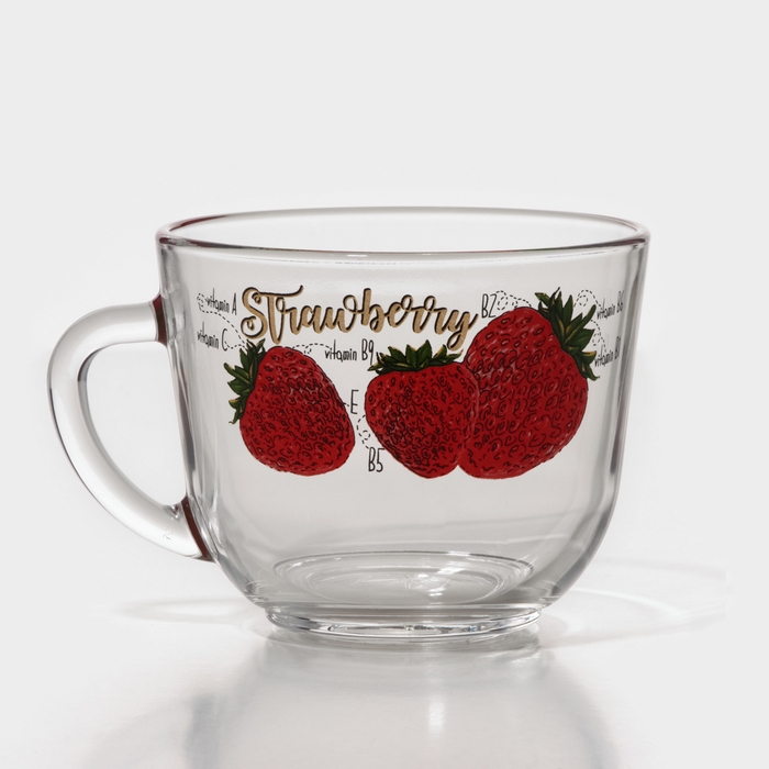 Кружка стеклянная &laquo;Полезные фрукты&raquo;, 200 мл, рисунок МИКС