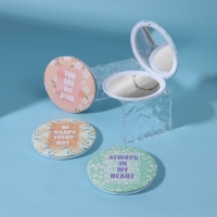 Зеркало складное &laquo;Надписи&raquo;, d = 7,5 см, рисунок МИКС