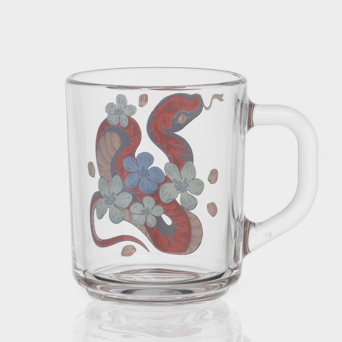 Кружка стеклянная чайная &laquo;Цветы и змеи&raquo;, 200 мл, МИКС