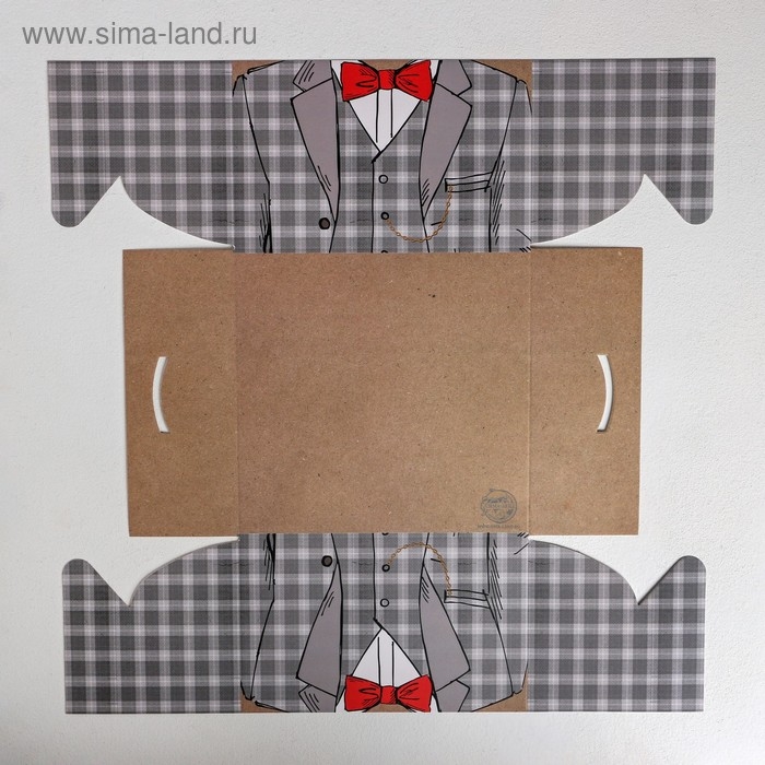 Коробка для капкейков, кондитерская упаковка, 4 ячейки &laquo;Настоящему мужчине&raquo;, 16 х 16 х 10 см