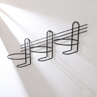 Подвес для кашпо настенный &laquo;Косая-3&raquo;, d = 16 см, чёрный