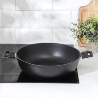 Сковорода KUKMARA &laquo;Традиция&raquo;, d=30 см, h=8.5 см, съёмные ручки, антипригарное покрытие, алюминий, чёрная