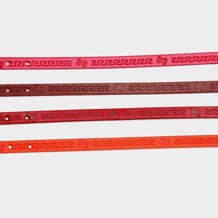 Ошейник с тиснением "Косточки и завитушки", основа TPR, 30 х 1 см, микс цветов