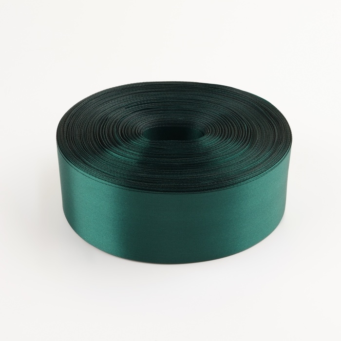 Лента атласная, 50 мм &times; 100 &plusmn; 5 м, цвет тёмно-зелёный