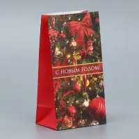 Пакет подарочный без ручек &laquo;С НОВЫМ ГОДОМ!&raquo;, 10&times;19.5&times;7 см