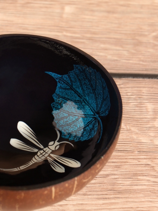 Чаша "Стрекоза" 14х14х6 см, кокос