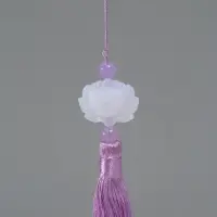 Подвеска текстиль, пластик "Кисть. Лотос" сиреневая 1,2х2,7х14,5 см