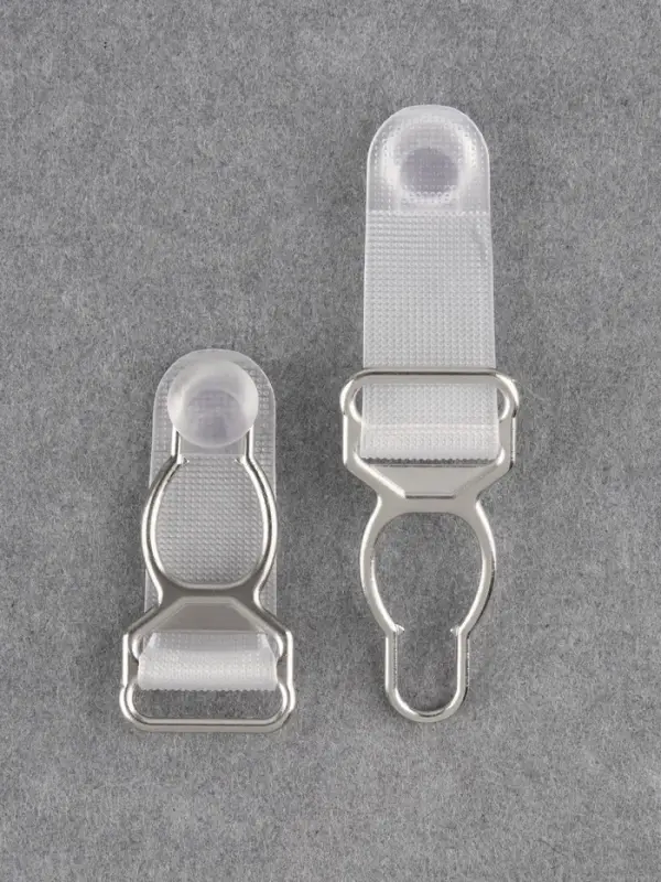 Застёжка для чулок, металлическая, 12 мм, 4 шт., прозрачная