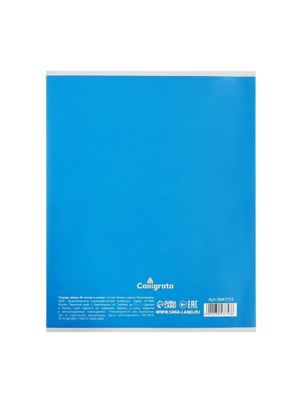 Тетрадь 48 листов в клетку Calligrata &laquo;Самолеты&raquo;, обложка мелованный картон, блок №2, белизна 75% (серые листы), МИКС