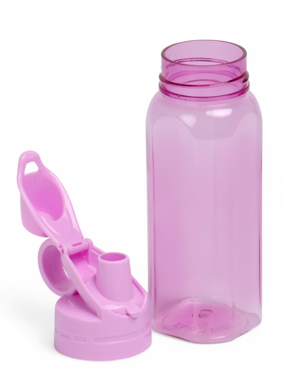 Бутылка для воды спортивная прозрачная, 450 мл, 20 х 8 см, сиреневая