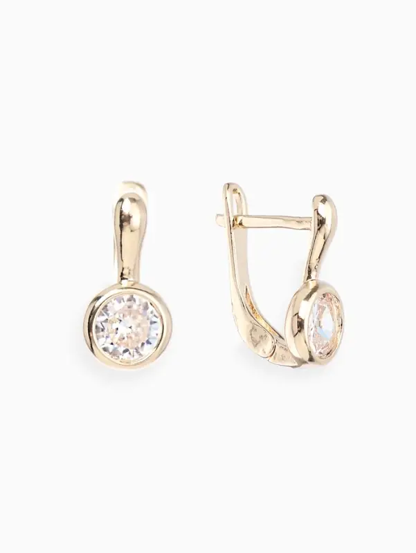 Серьги детские "Выбражулька" как у мамы, стразик, цвет белый в золоте