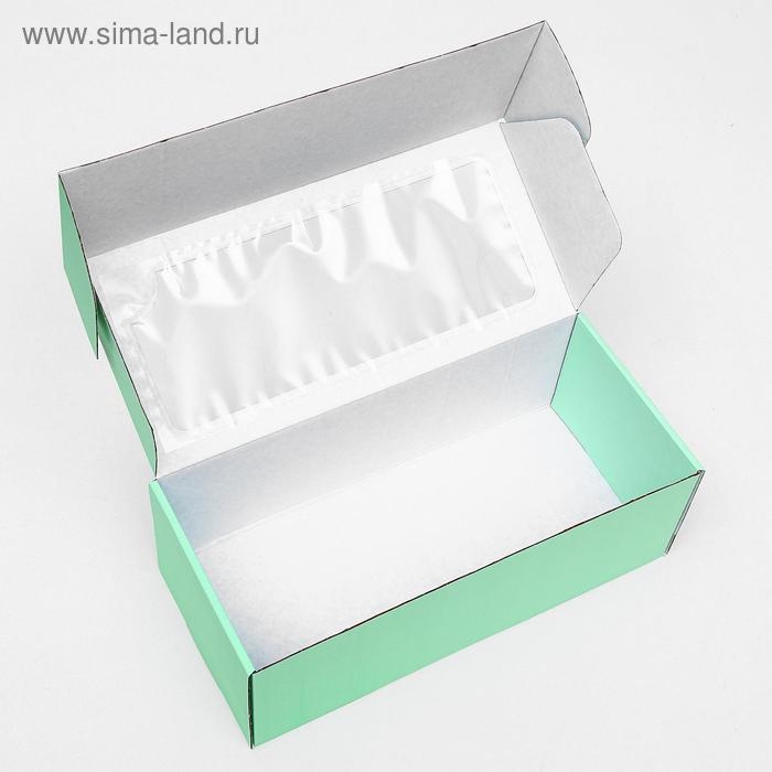 Коробка самосборная, с окном, салатовая, 16 х 35 х 12 см
