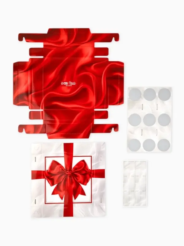 Коробка под 9 конфет со скретч-слоем &laquo;Бант&raquo;, 14.5 х 14.5 х 3.5 см