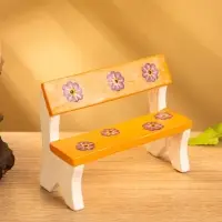 Сувенир дерево "Скамейка с цветами" цв. оранжевый, 11х5х9 см