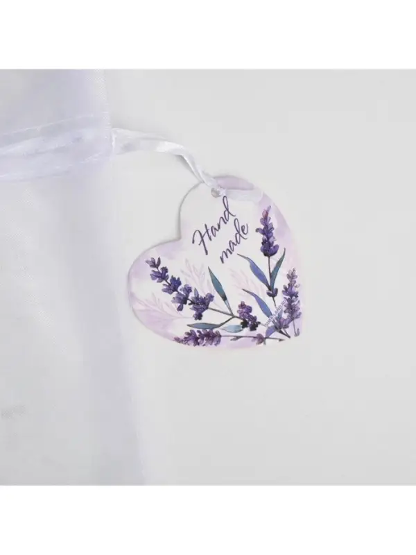 Мешочек подарочный органза белый &laquo;Лаванда&raquo;, с шильдиком, 16 х 24 см +/- 1.5 см