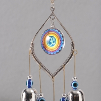 Музыка ветра металл от сглаза "Мантра ОМ" 5 колокольчиков 36 см