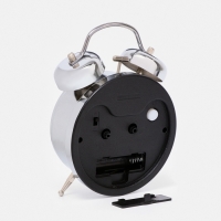 Будильник &laquo;Смайл&raquo;, циферблат d=11.5 см, с подсветкой, от батареек 1хАА, хром