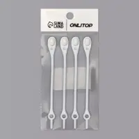 Набор шнурков для обуви, 6 шт., силиконовые, полукруглые, на застёжке, 4 мм, 11 см, белый