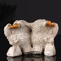 Фигура "Совы говорят по телефону" 8х12х7 см, серый