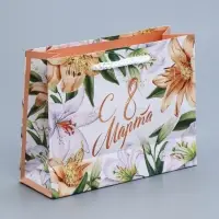 Пакет подарочный ламинированный, упаковка, &laquo;8 марта&raquo;, S 12 х 15 х 5.5 см