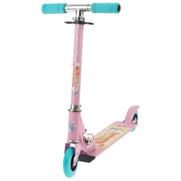Самокат-снегокат 2 в 1 GRAFFITI &laquo;Красотка&raquo;, цвет розовый